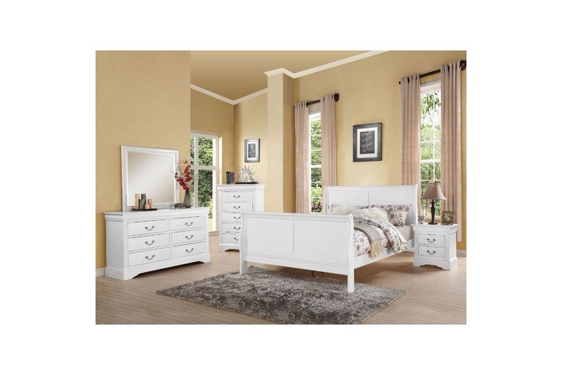 Acme Louis Philippe Eastern King Bed Platinum